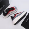 Blue, Red & Beige Suede Platform Chunky Sneakers