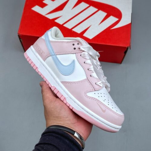 Nike Dunk Low Custom “Pink Baby Blue / Ribbon Laces” Sneakers