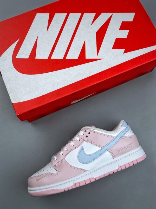 Nike Dunk Low Custom “Pink Baby Blue / Ribbon Laces” Sneakers