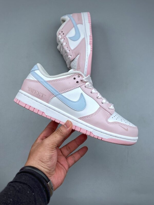 Nike Dunk Low Custom “Pink Baby Blue / Ribbon Laces” Sneakers