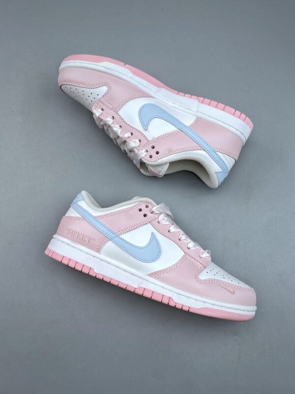 Nike Dunk Low Custom “Pink Baby Blue / Ribbon Laces” Sneakers