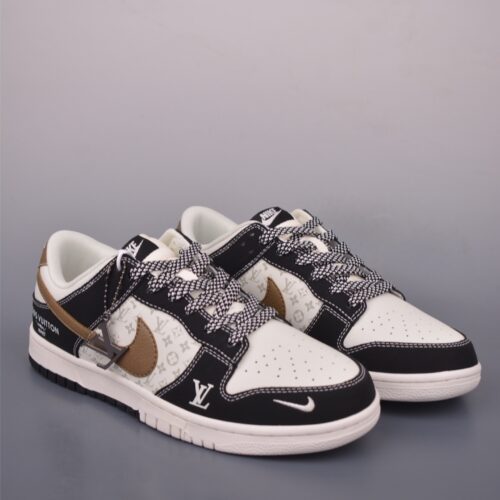 Louis Vuitton x Nike Dunk Low Custom – Brown Swoosh / Monogram