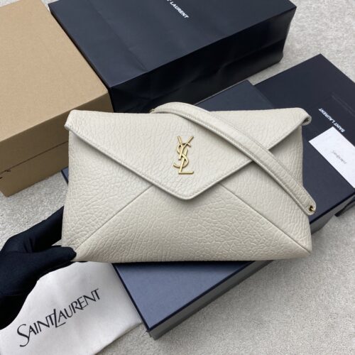 sy_no_D9186D1E49BCB4845FC04B65776EB492_0 YSL Calypso Envelope Bag – Ivory Textured Lambskin & Gold