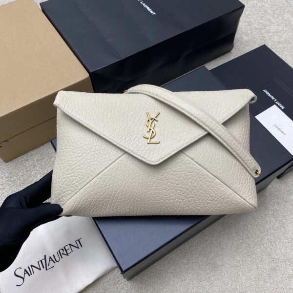 sy_no_D9186D1E49BCB4845FC04B65776EB492_0 YSL Calypso Envelope Bag – Ivory Textured Lambskin & Gold