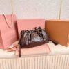 sy_no_D972056DE3977368AE2F0FE682AAA980_1 Chocolate Brown Archive-Inspired Drawstring Ruched Shoulder / Underarm Bag