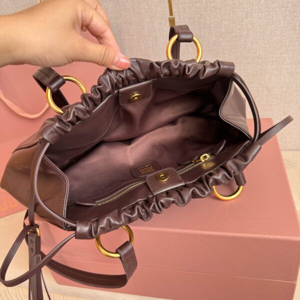 sy_no_D972056DE3977368AE2F0FE682AAA980_8 Chocolate Brown Archive-Inspired Drawstring Ruched Shoulder / Underarm Bag