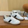 Cream & Dark Brown Retro Low-Top Sneakers