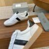 Cream & Dark Brown Retro Low-Top Sneakers