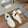 Cream & Dark Brown Retro Low-Top Sneakers