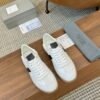 Cream & Dark Brown Retro Low-Top Sneakers