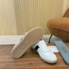 Cream & Dark Brown Retro Low-Top Sneakers