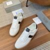 Cream & Dark Brown Retro Low-Top Sneakers