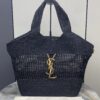 sy_no_DA0D74B2968D6EE78D6D886789893470_0 YSL Small Icare Woven Tote – Black & Gold