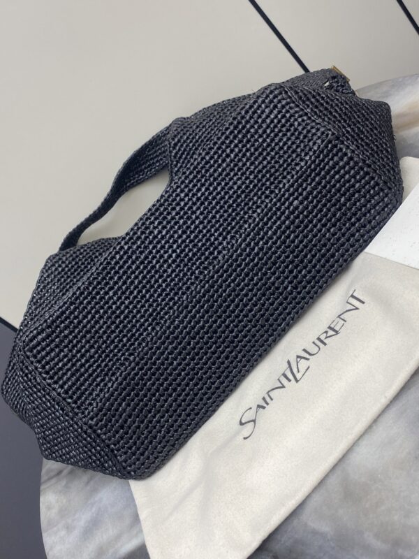 sy_no_DA0D74B2968D6EE78D6D886789893470_3 YSL Small Icare Woven Tote – Black & Gold