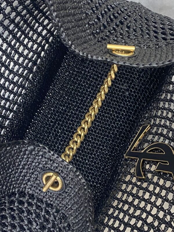 sy_no_DA0D74B2968D6EE78D6D886789893470_6 YSL Small Icare Woven Tote – Black & Gold