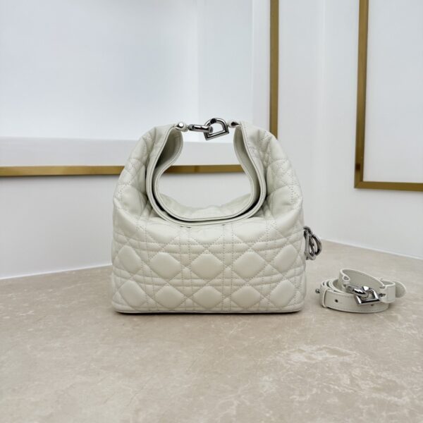 sy_no_DA9AA0BE714DAAAF6C6ED51013525501_0 Toujours Hobo Mini Bag – White Lambskin with Silver-Tone Hardware