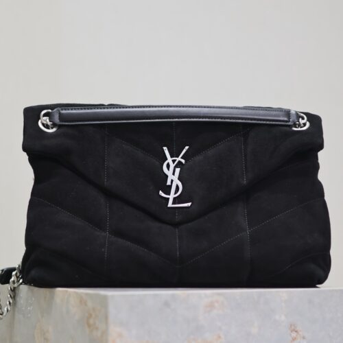 sy_no_DAB9878E509FC1876C20E1DBE47C2785_0 YSL Loulou 35cm Shoulder Bag – Black Suede