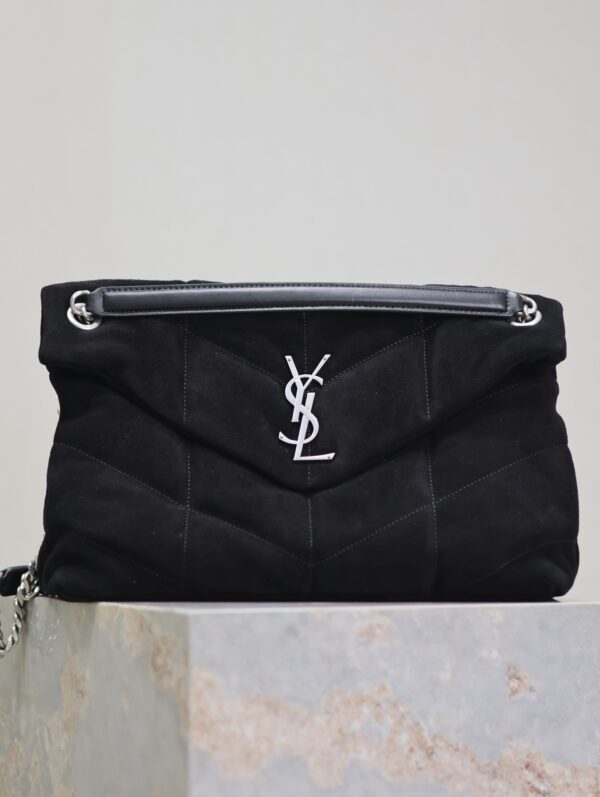 sy_no_DAB9878E509FC1876C20E1DBE47C2785_0 YSL Loulou 35cm Shoulder Bag – Black Suede