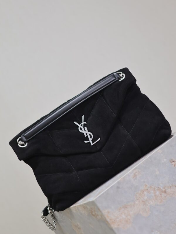 sy_no_DAB9878E509FC1876C20E1DBE47C2785_1 YSL Loulou 35cm Shoulder Bag – Black Suede
