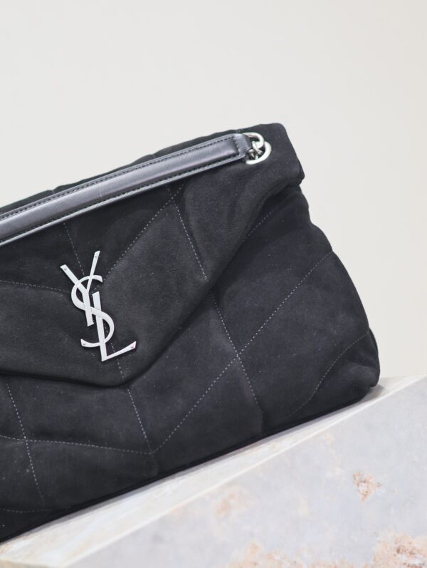 sy_no_DAB9878E509FC1876C20E1DBE47C2785_2 YSL Loulou 35cm Shoulder Bag – Black Suede