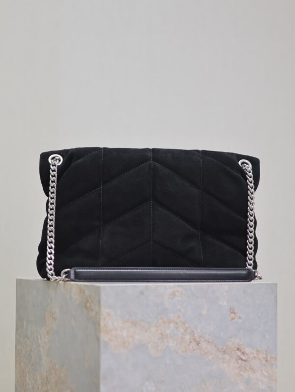 sy_no_DAB9878E509FC1876C20E1DBE47C2785_4 YSL Loulou 35cm Shoulder Bag – Black Suede