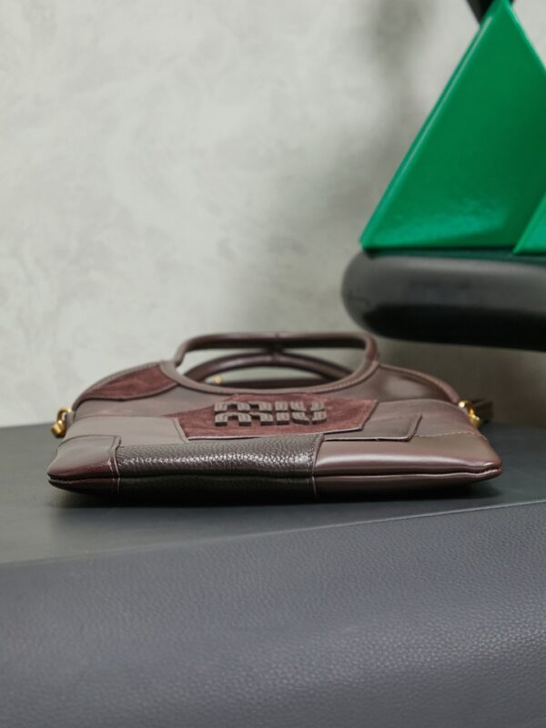 sy_no_DCAA339681ED9A31CFB625E1096E1D56_3 Miu Miu Spring/Summer Mixed-Material Mini Tote Bag – Briarwood color.