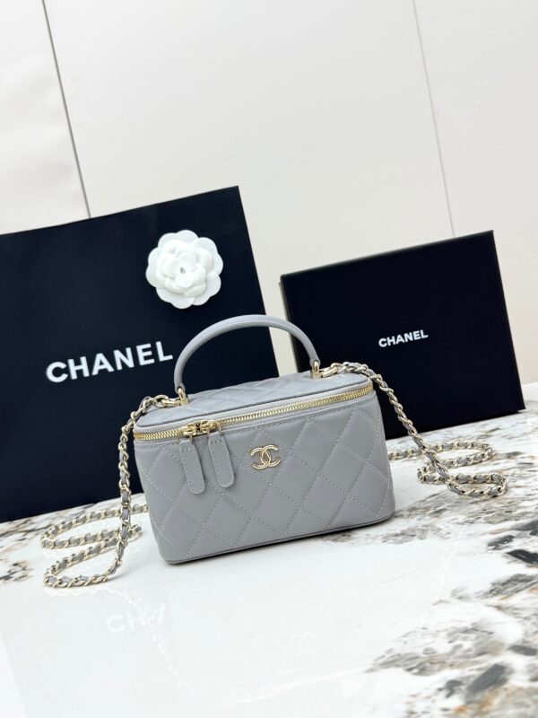 sy_no_DD5BC9ED40647F23C981098AA84878C7_0 Chanel Vanity Case with Handle – Quilted Lambskin Chain Bag (Grey)