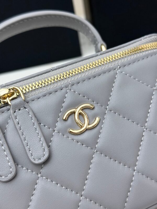 sy_no_DD5BC9ED40647F23C981098AA84878C7_4 Chanel Vanity Case with Handle – Quilted Lambskin Chain Bag (Grey)