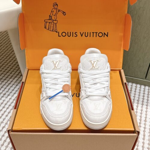 sy_no_DE7DF54BA7A5D50908844BF9093BC467_0 Louis Vuitton LV Trainer Maxi / LV Skate White & Cream Monogram Denim Sneakers