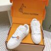 Louis Vuitton LV Trainer Maxi / LV Skate White & Cream Monogram Denim Sneakers