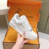 Louis Vuitton LV Trainer Maxi / LV Skate White & Cream Monogram Denim Sneakers