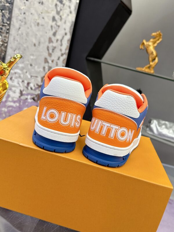 sy_no_DE85B6CE8E861434F7A78F8702FD9FDA_8 Louis Vuitton LV Trainer Orange, Blue & White Retro Sneakers