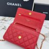 Red Quilted Textured Calfskin WOC Chain Wallet