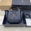 Bea Small Tote Bag – Black Textured Suede & Gold
