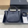Bea Small Tote Bag – Black Textured Suede & Gold