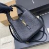 Bea Small Tote Bag – Black Textured Suede & Gold