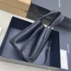 Bea Small Tote Bag – Black Textured Suede & Gold