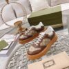 sy_no_DF7C8FECD0EA50EE29FDC48701604CED_0 Gucci Re-Web Mocha Brown GG Canvas Platform Sneakers
