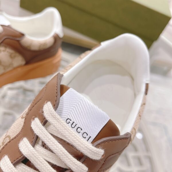 sy_no_DF7C8FECD0EA50EE29FDC48701604CED_8 Gucci Re-Web Mocha Brown GG Canvas Platform Sneakers