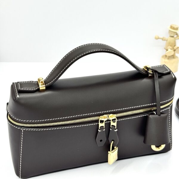High-End L23 "Lunchbox" Style Cowhide Handbag/Shoulder Bag – Coffee Brown
