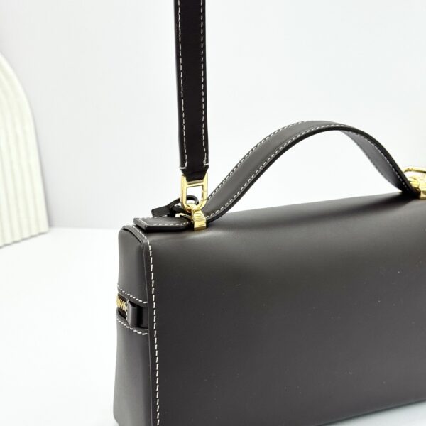High-End L23 "Lunchbox" Style Cowhide Handbag/Shoulder Bag – Coffee Brown