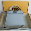 sy_no_DFE81DE7735433E77B86A6380BB13DF1_0 Blue Small Peekaboo ISeeU Textured Calfskin Handbag