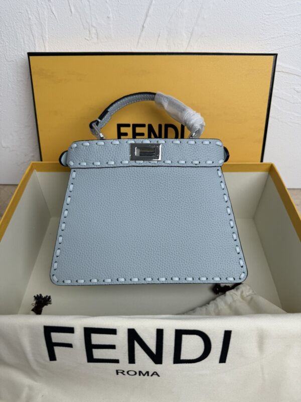 sy_no_DFE81DE7735433E77B86A6380BB13DF1_1 Blue Small Peekaboo ISeeU Textured Calfskin Handbag