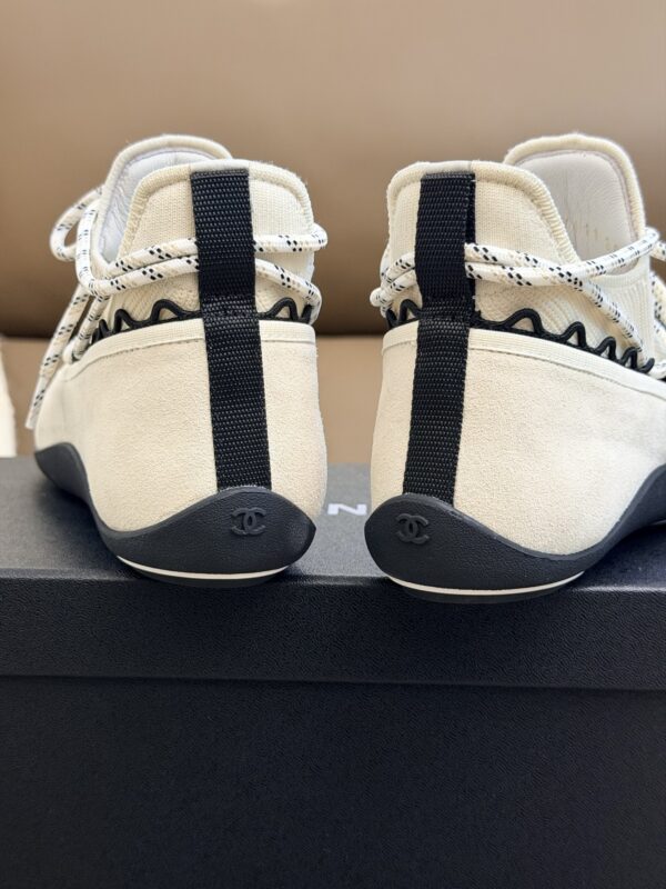 Chanel High-Top Sneakers in Ivory Suede & Knit