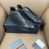 sy_no_E195AFA611CC3D538FC5EA334C79C1E0_2 Black Textured Leather Vibram® Lug-Sole Slip-On Sneakers