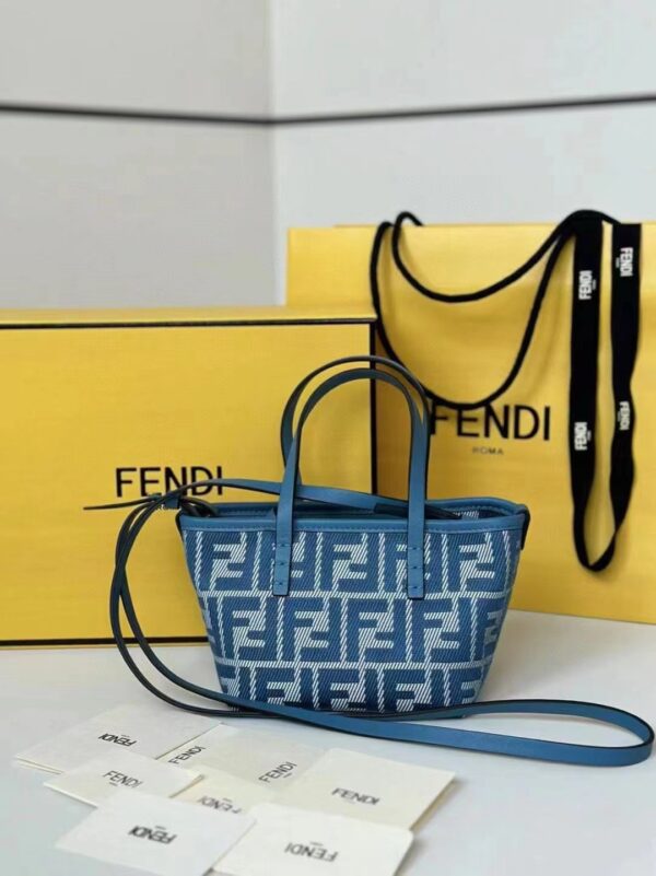 sy_no_E1A7C6FCF1E125B4C401696FDFF8B8E3_0 Fendi Mini Roll Bag – Blue Denim Jacquard