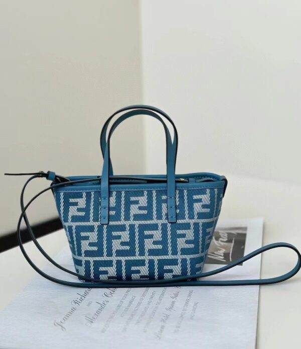 sy_no_E1A7C6FCF1E125B4C401696FDFF8B8E3_1 Fendi Mini Roll Bag – Blue Denim Jacquard