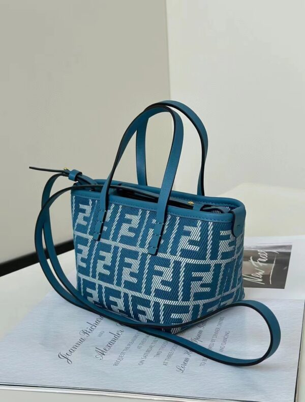 sy_no_E1A7C6FCF1E125B4C401696FDFF8B8E3_2 Fendi Mini Roll Bag – Blue Denim Jacquard