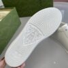 Gucci Ace Perforated Interlocking G Sneaker in White & Grey Leather