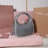 MIU MIU Wander Calfskin Shoulder/Crossbody Bag – Marble Grey and White